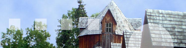 L'auberge de jeunesse à travers les arbres